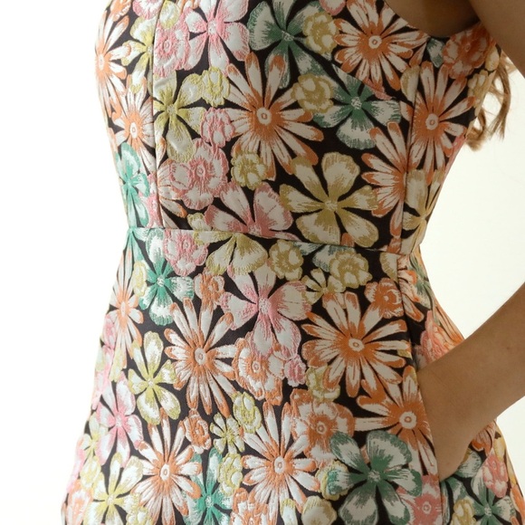 Banana Republic Brocade Iridescent multicolor Floral Dress with Pockets - Picture 5 of 17